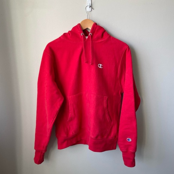 Red Champion Reverse Weave Hoodie - Picture 2 of 5